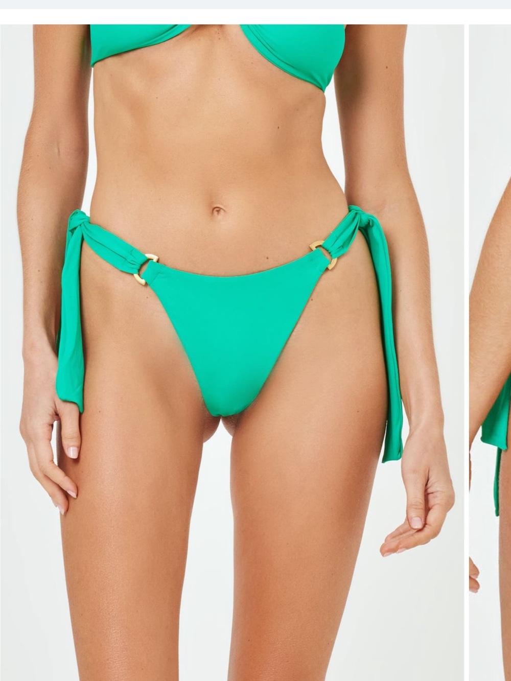 L*space Green Tie-Side Bikini Bottom - Women Swim